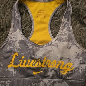 Nike Gray and Yellow Performance Sports Bra